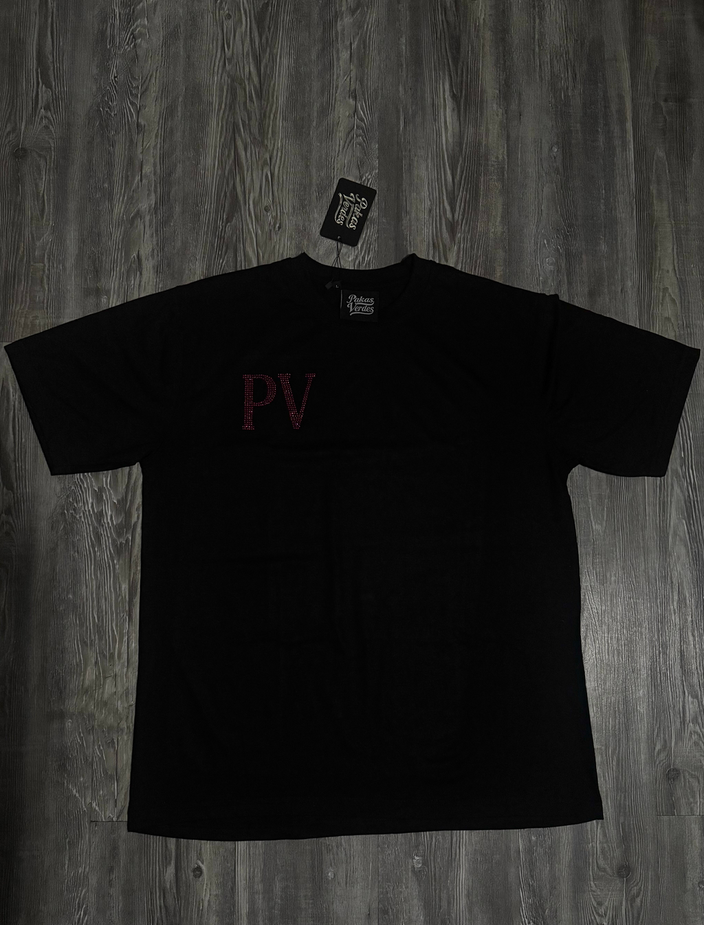 PINK RHINESTONE PAKAS VERDES  T-SHIRT PAKAS VERDES