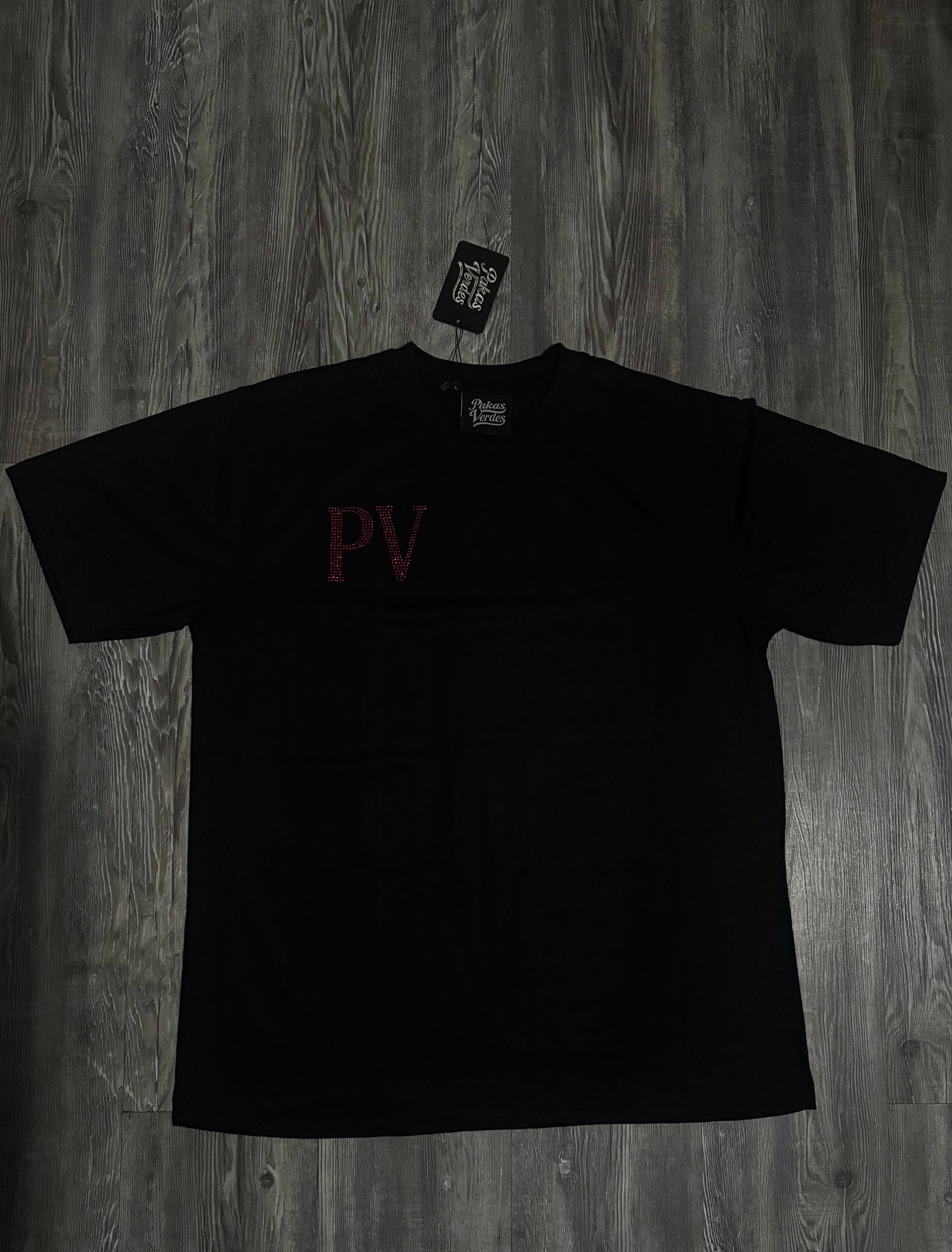 PINK RHINESTONE PAKAS VERDES  T-SHIRT PAKAS VERDES